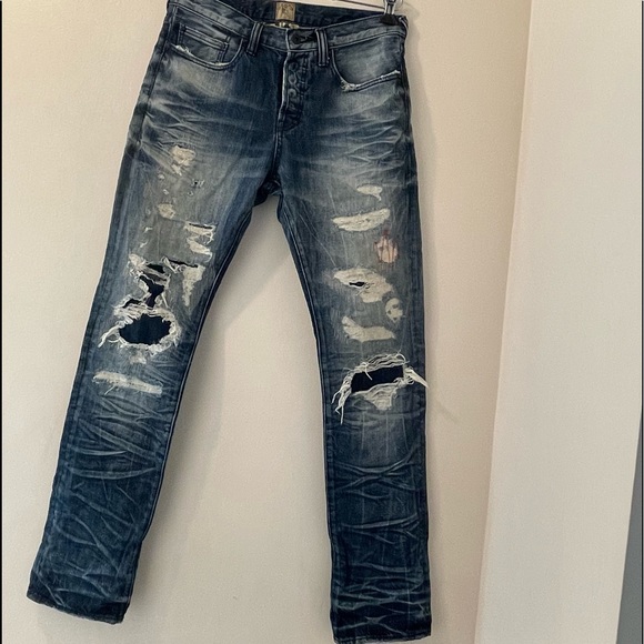 PRPS Demon Bruised Never Broken distressed blue men's Jeans Size 30 - Picture 5 of 9